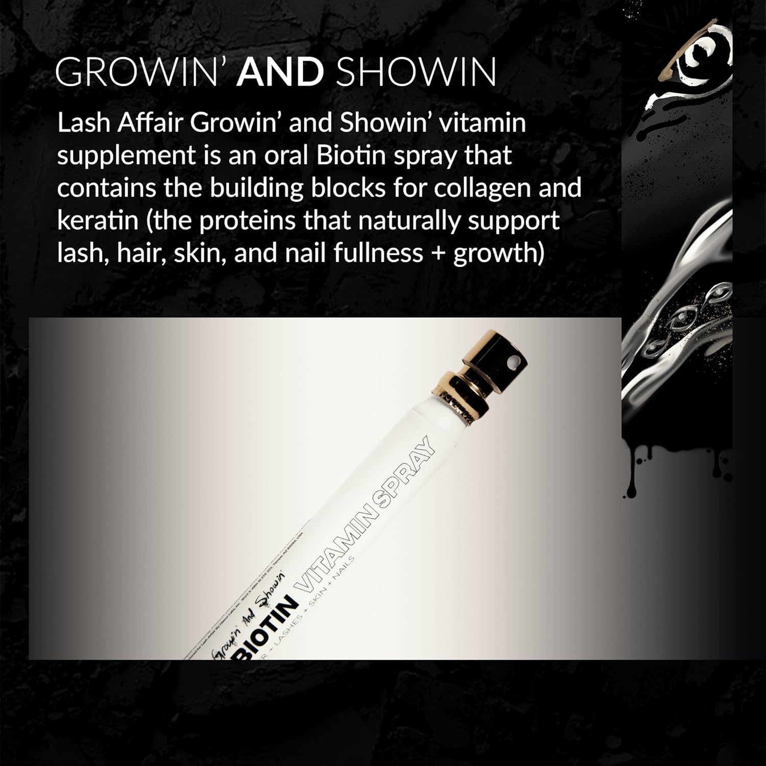 Vegan Biotin Mouth Spray with Vitamin C for Hair, Skin, and Nails Growth - Gluten-Free, Cruelty-Free, Made in USA