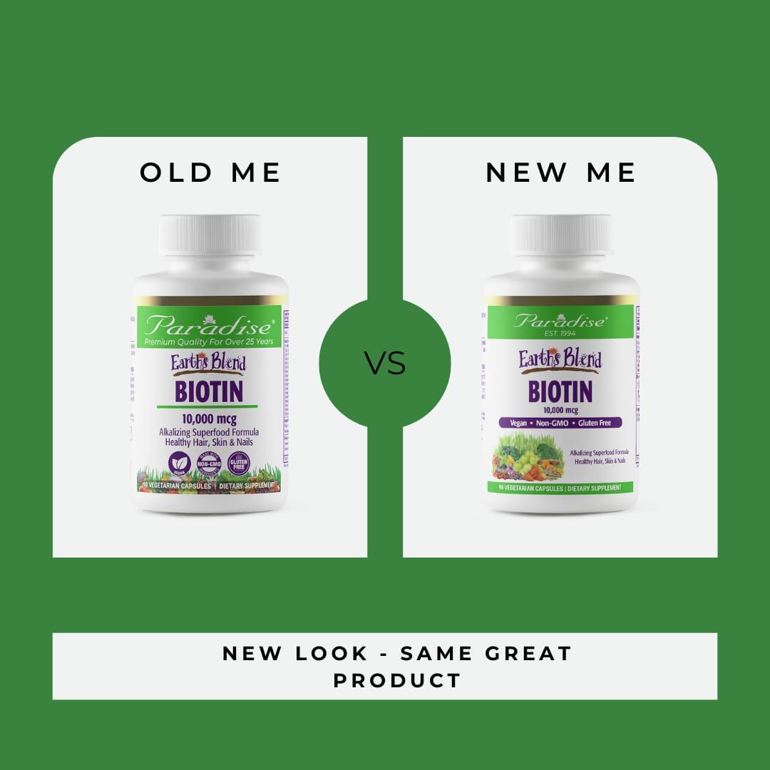 Vegan Biotin Supplement for Hair, Skin, & Nails - Whole Body Health - Non-GMO & Gluten Free - 90 Vegetarian Capsules