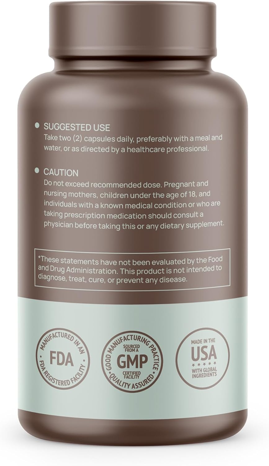 Vegan Calcium, Magnesium, Vitamin D3, and K2 Capsules - 60 Day Supply for Immune System & Bone Health - Non-GMO, Soy-Free, Dairy-Free