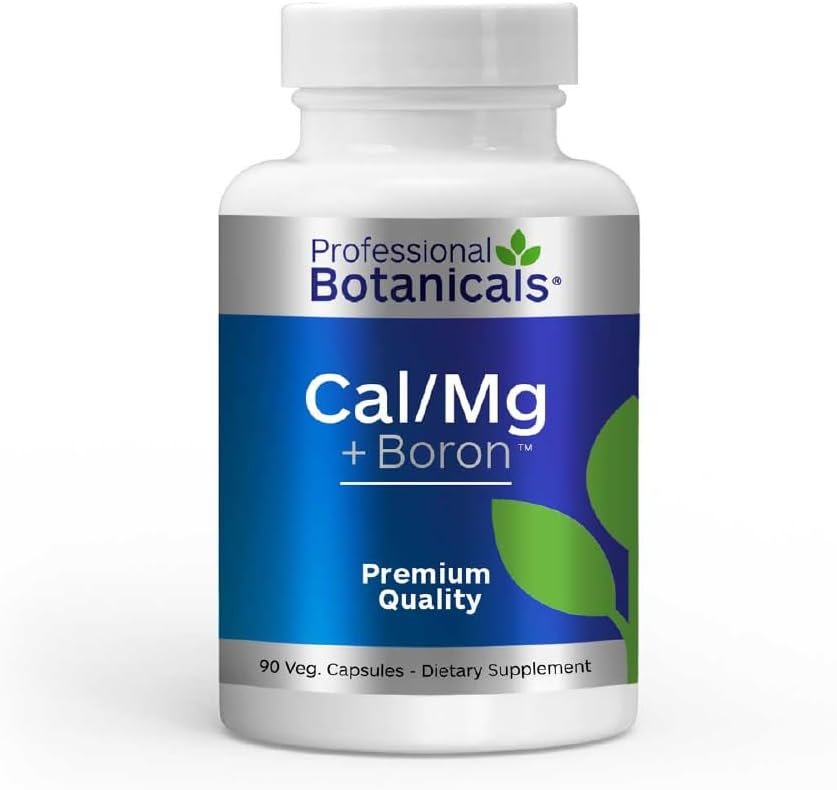 Vegan Cal/Mg + Boron Capsules for Bone Health, Skin, Teeth, and Nails - 90 Vegetarian Capsules