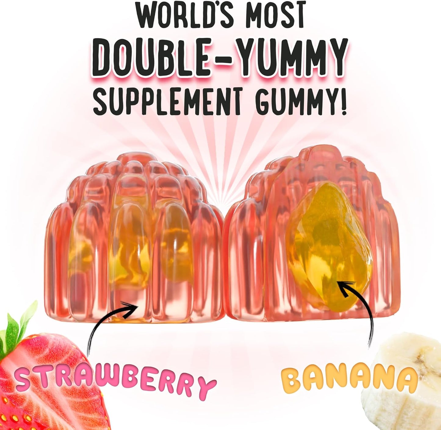 Vegan Center-Filled Vitamin D3 K2 Gummies for Teeth, Bone, Energy & Immunity - Kids, Teens & Adults - 5000 IU D3, 120 mcg K2(MK-7), 120 mg Calcium - Non-GMO - 60 Count