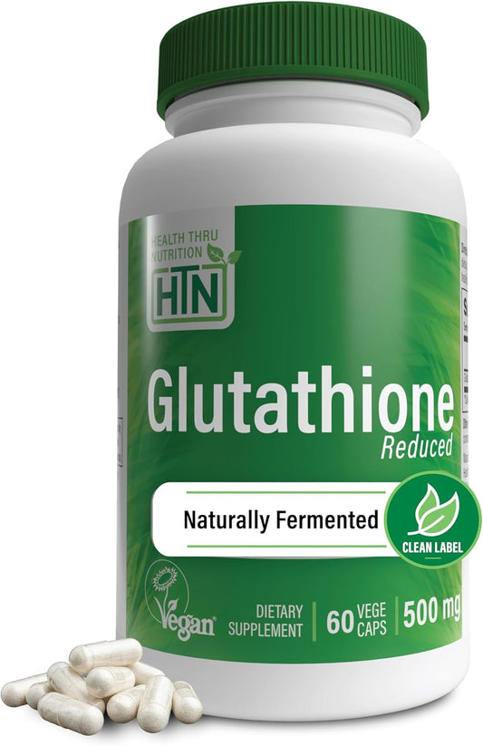 Vegan Certified Glutathione Reduced 500mg Vegecaps - Master Antioxidant for Healthy Skin and Cellular Aging Support - Non GMO and Hypoallergenic - Pack of 60