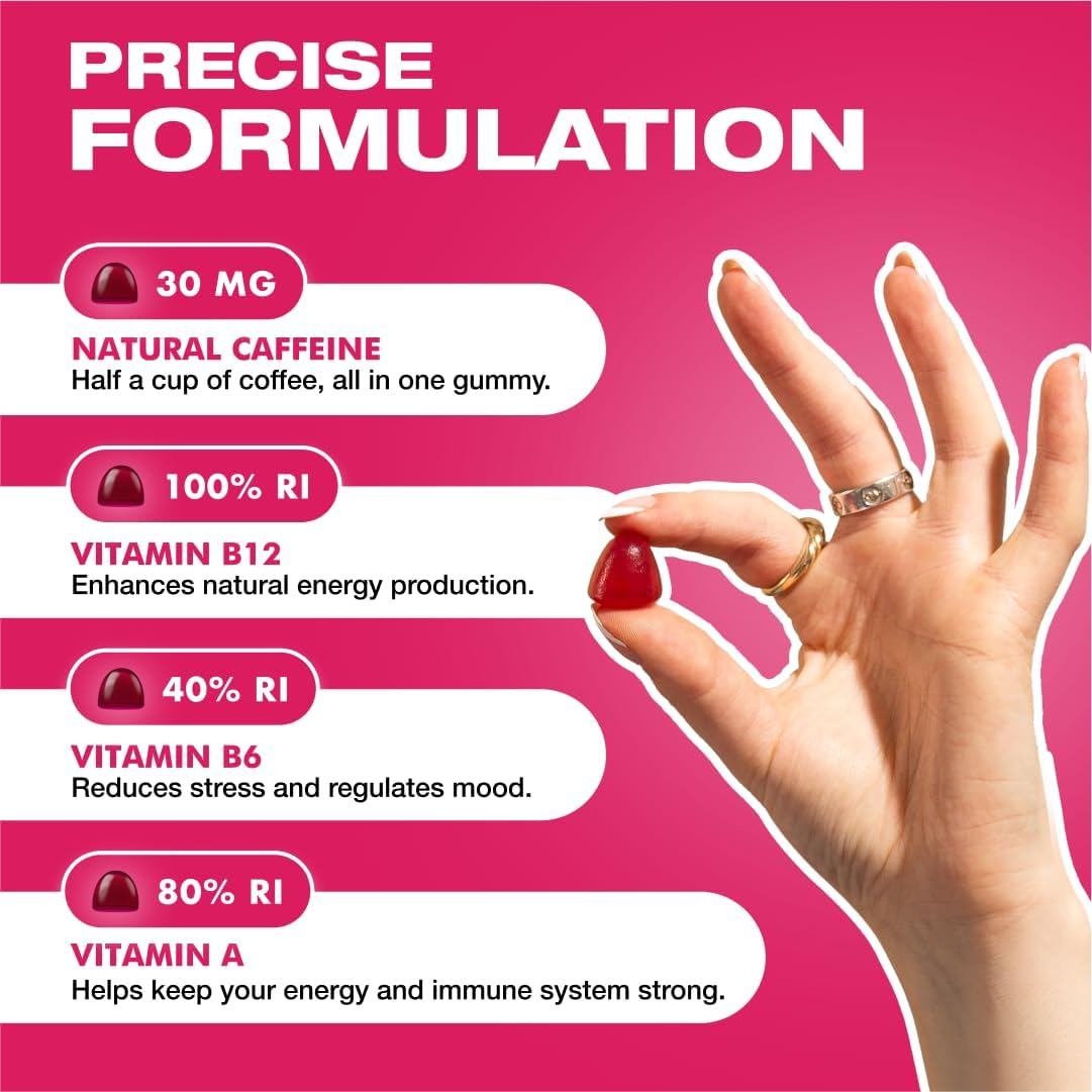 Vegan Cherry Charge Energy Gummies - Ideal for Running, Cycling, and Sports | Low Sugar, Instant Energy Chews (12-Pack)