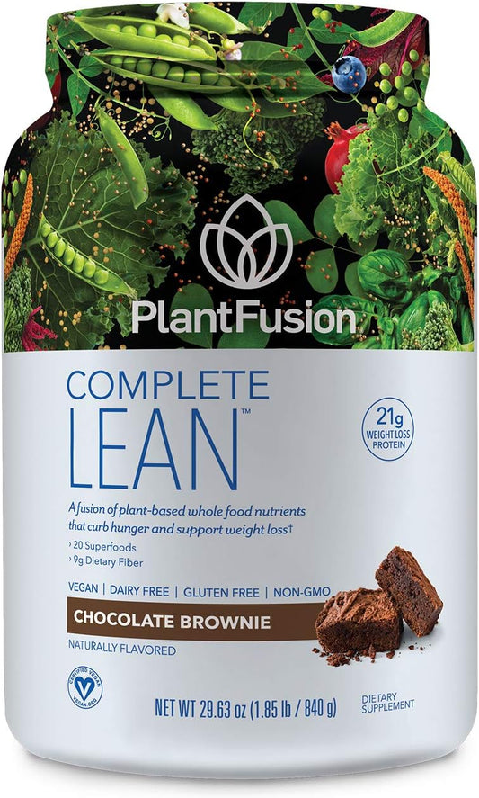 Vegan Chocolate Brownie Plant-Based Protein Powder with Prebiotic Fiber & Superfoods - 1.85 lb