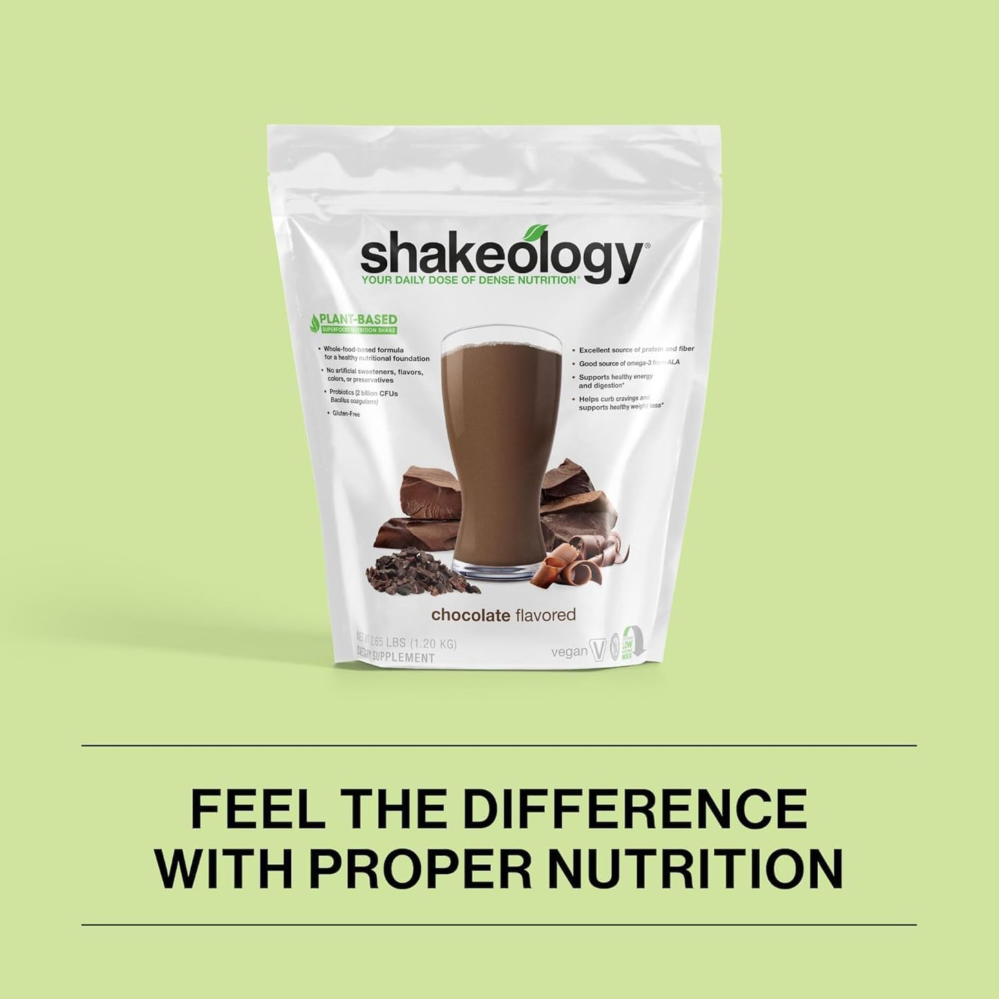 Vegan Chocolate Shakeology Protein Powder - Gluten-Free Superfood Shake for Weight Loss & Lean Muscle - Supports Gut Health & Stress Relief - 30 Servings
