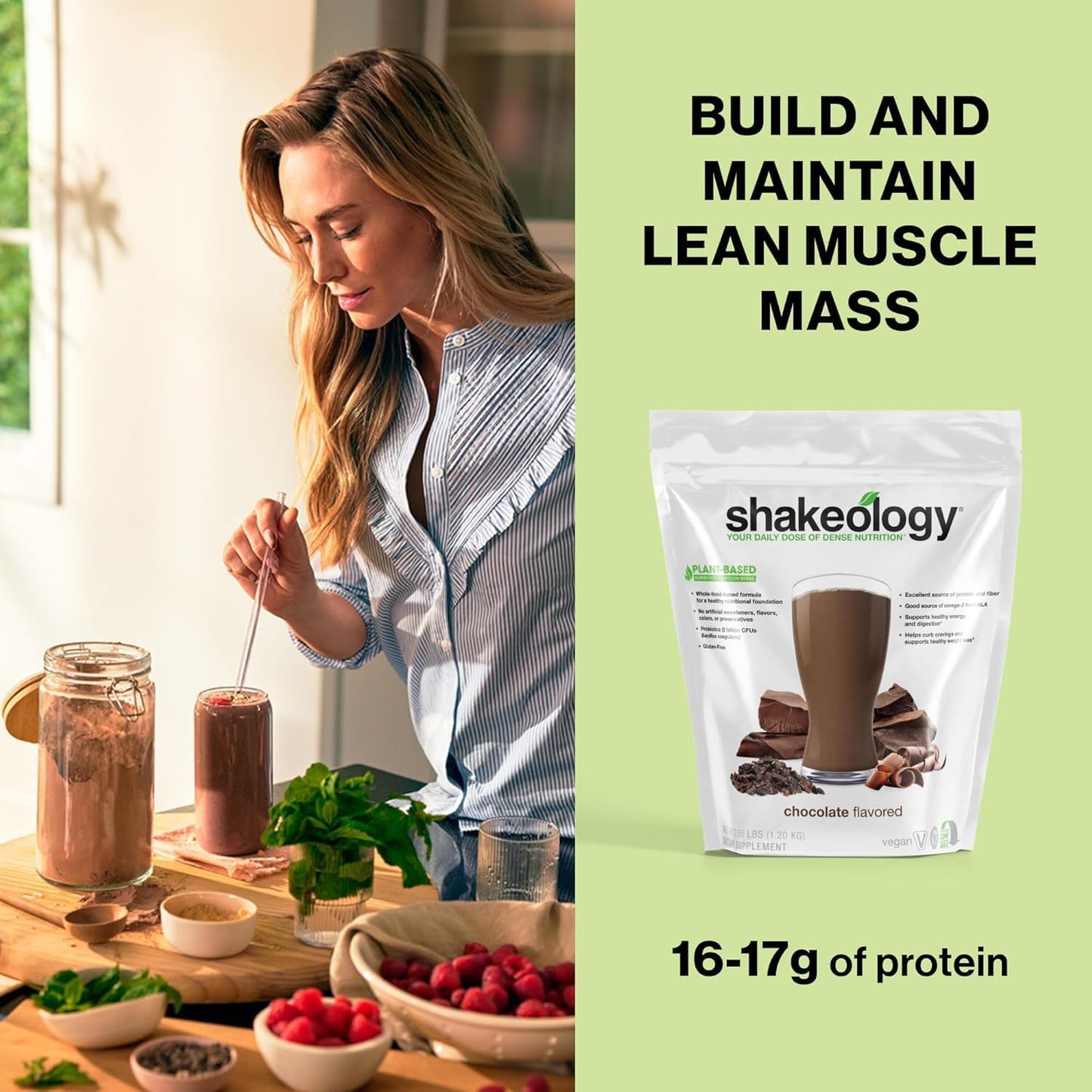 Vegan Chocolate Shakeology Protein Powder - Gluten-Free Superfood Shake for Weight Loss & Lean Muscle - Supports Gut Health & Stress Relief - 30 Servings