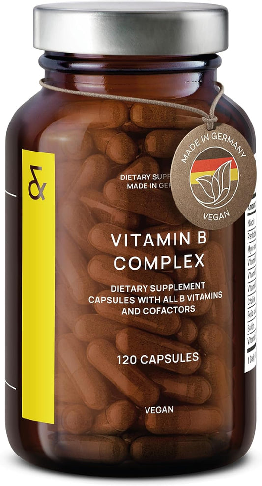 Vegan CLAV B Complex with Myo-Inositol & Choline - 120 Capsules - Energy Metabolism Support - Made in Germany