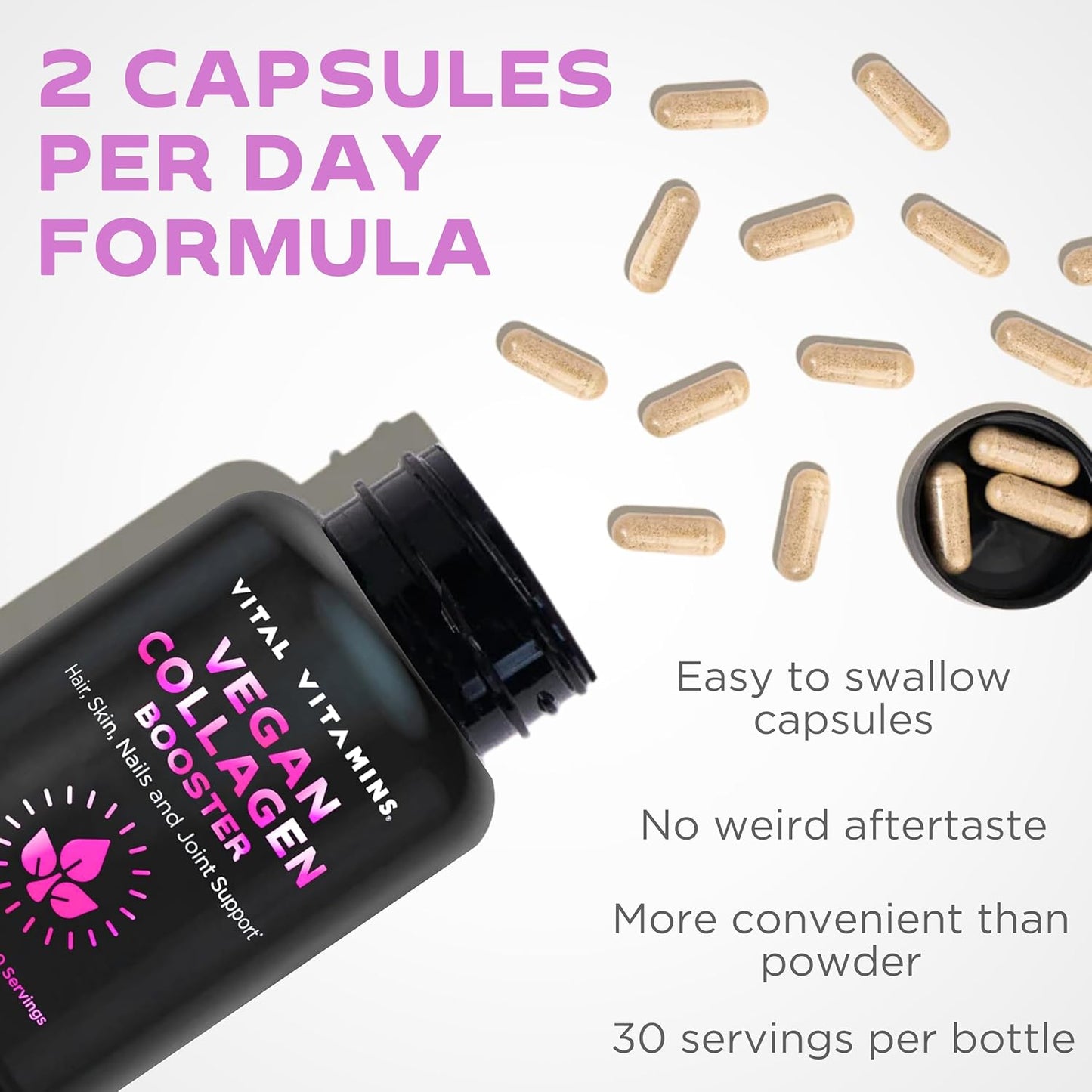 Vegan Collagen Booster and Colostrum Capsules for Vital Vitamins Supplement
