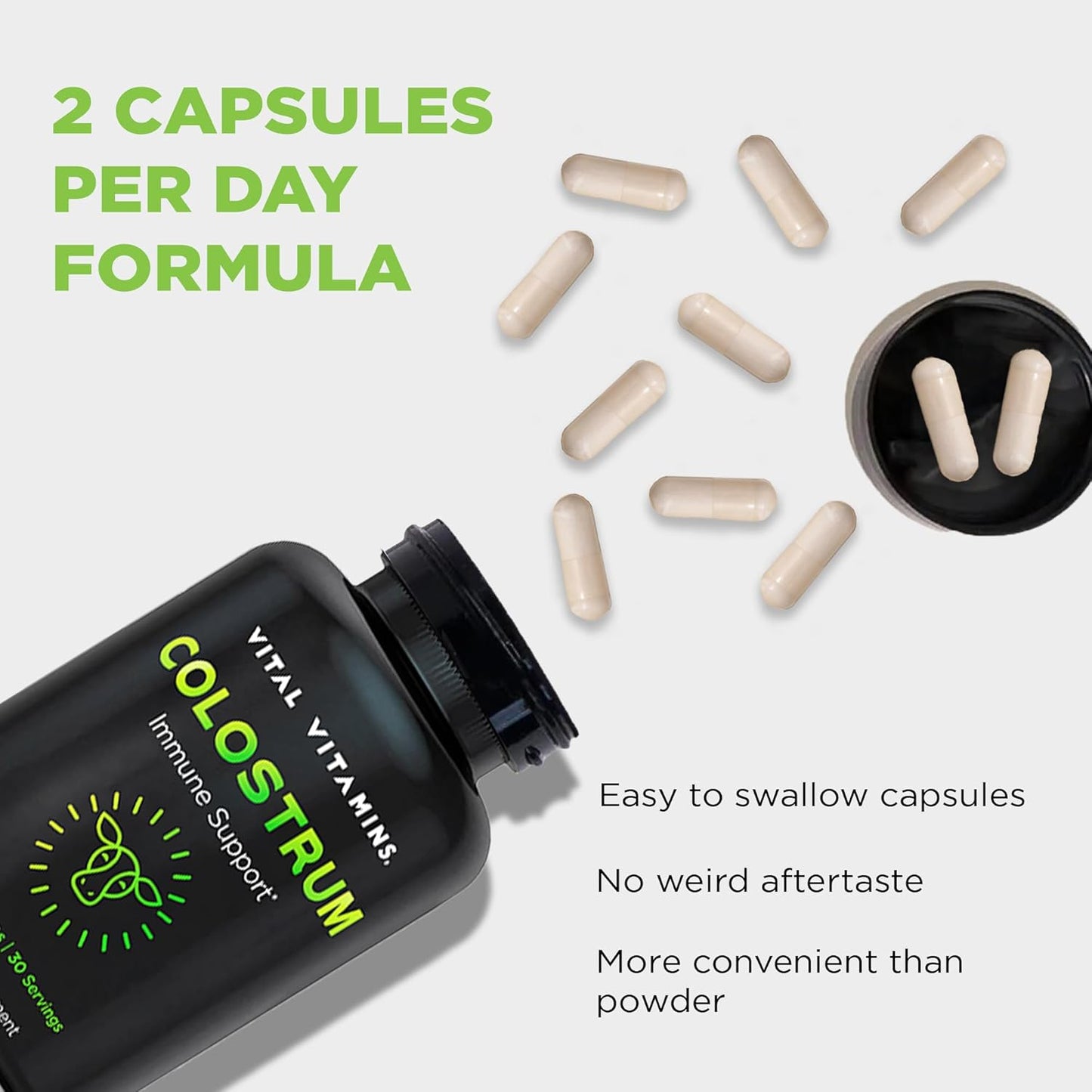Vegan Collagen Booster and Colostrum Capsules for Vital Vitamins Supplement