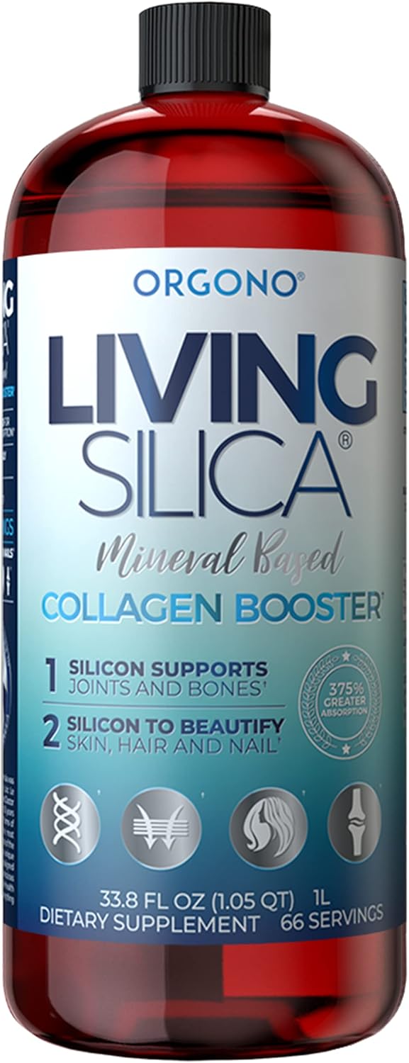 Vegan Collagen Booster Drink for Healthy Joints, Skin, Hair & Nails | Orgono Living Silica Liquid Formula for Collagen & Elastin Production