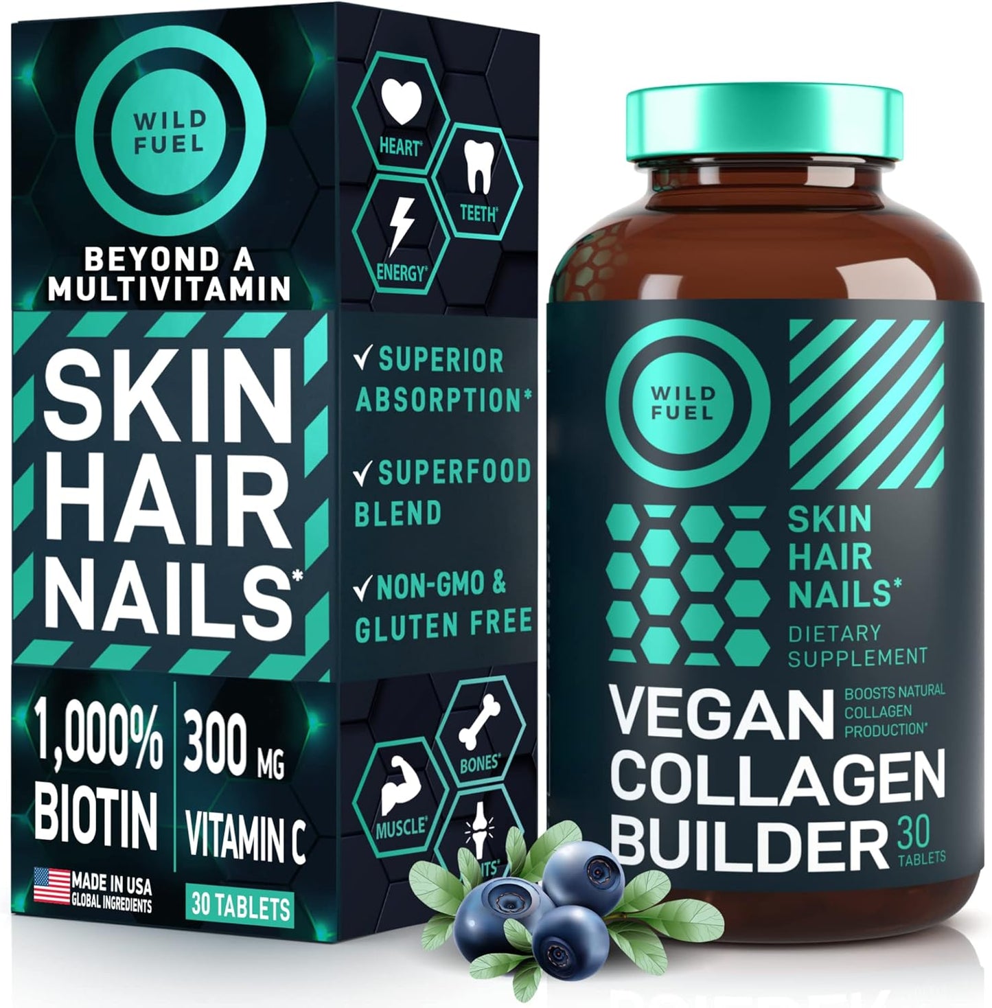 Vegan Collagen Builder with Saffron Extract Bundle for Radiant Skin and Health