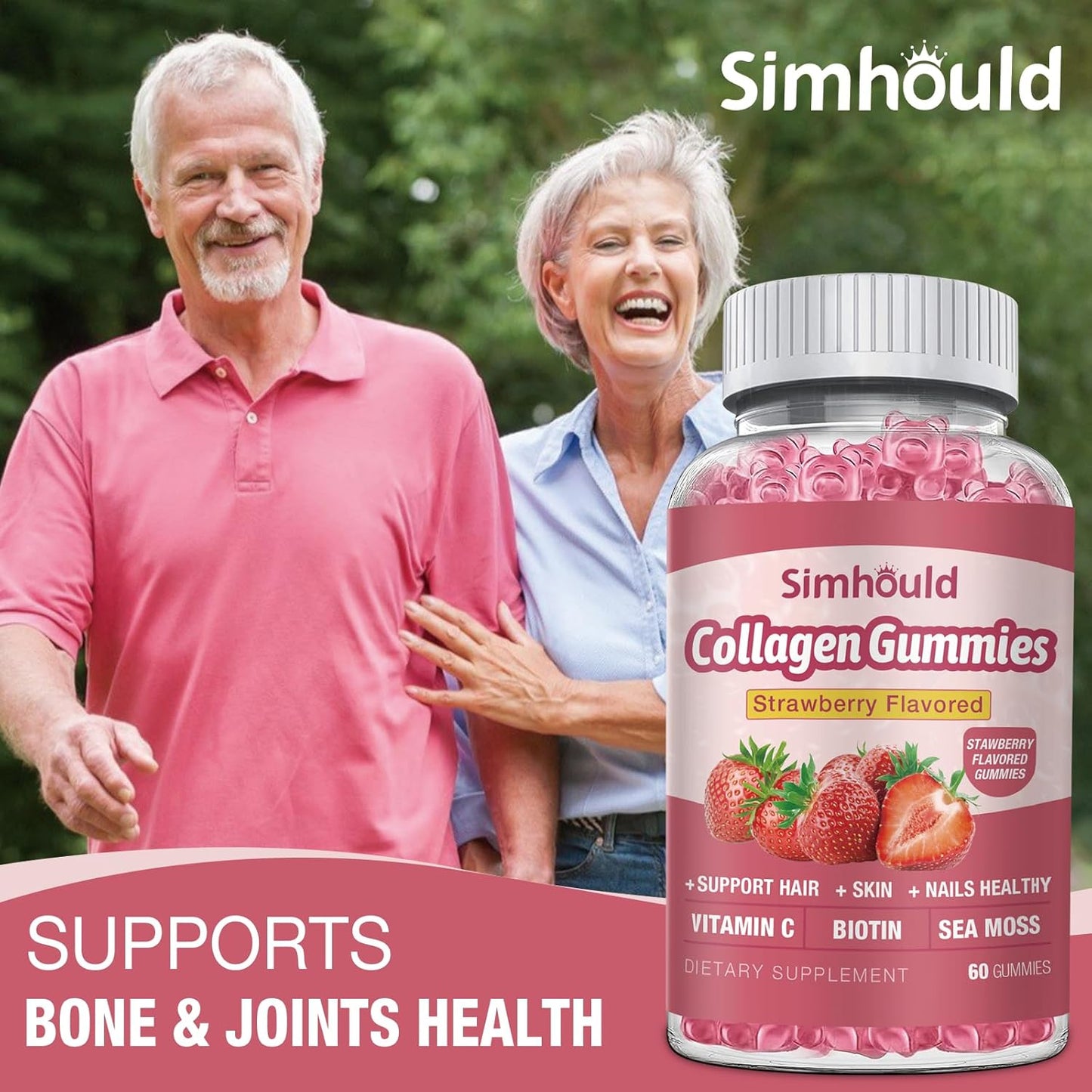 Vegan Collagen Gummies 2500mg, Anti-Aging for Women & Men, Hair, Skin, Nails, Biotin, Sea Moss - Non-GMO, Sugar-Free, 120 Count