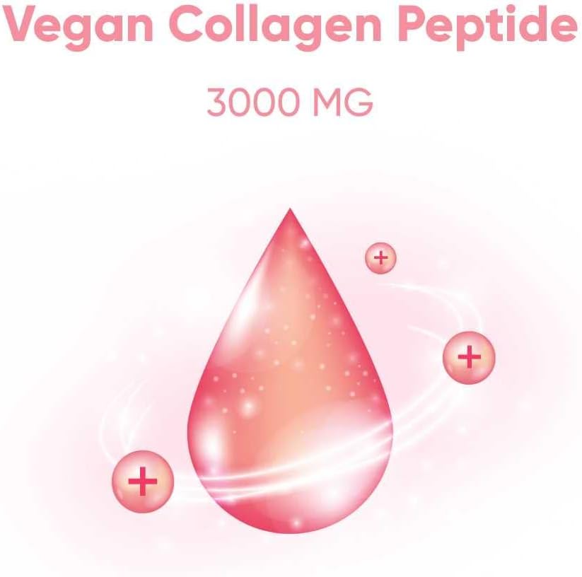 Vegan Collagen Peptide Stick - Green Grape Flavor | Hair, Skin, Nails Support | Vitamins, Minerals, Antioxidants | 10 Pack