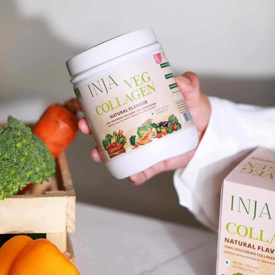 Vegan Collagen Powder Supplement for Skin and Hair Health, No Added Sugar, Anti-Aging Formula for Men and Women