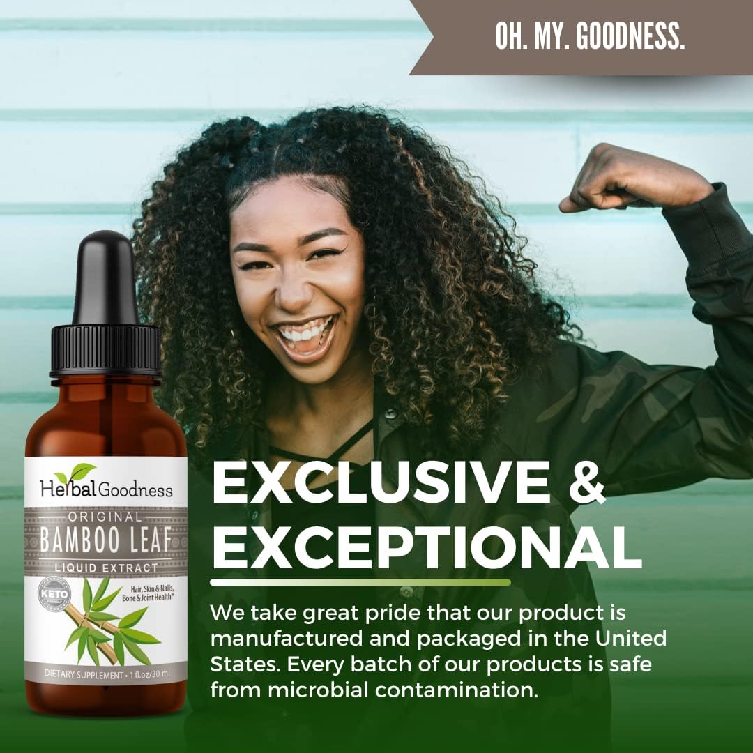 Vegan Collagen Superfood with Bamboo Extract for Hair Growth, Skin, Nails, and Joints - 70% Natural Silica - 12 Bottles of 1oz Dietary Fiber - Herbal Goodness