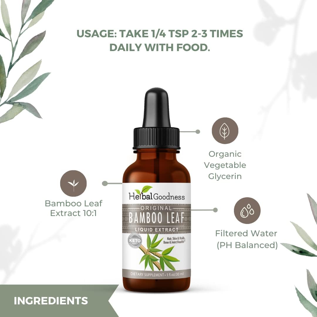 Vegan Collagen Superfood with Bamboo Extract for Hair Growth, Skin, Nails, and Joints - 70% Natural Silica - 12 Bottles of 1oz Dietary Fiber - Herbal Goodness