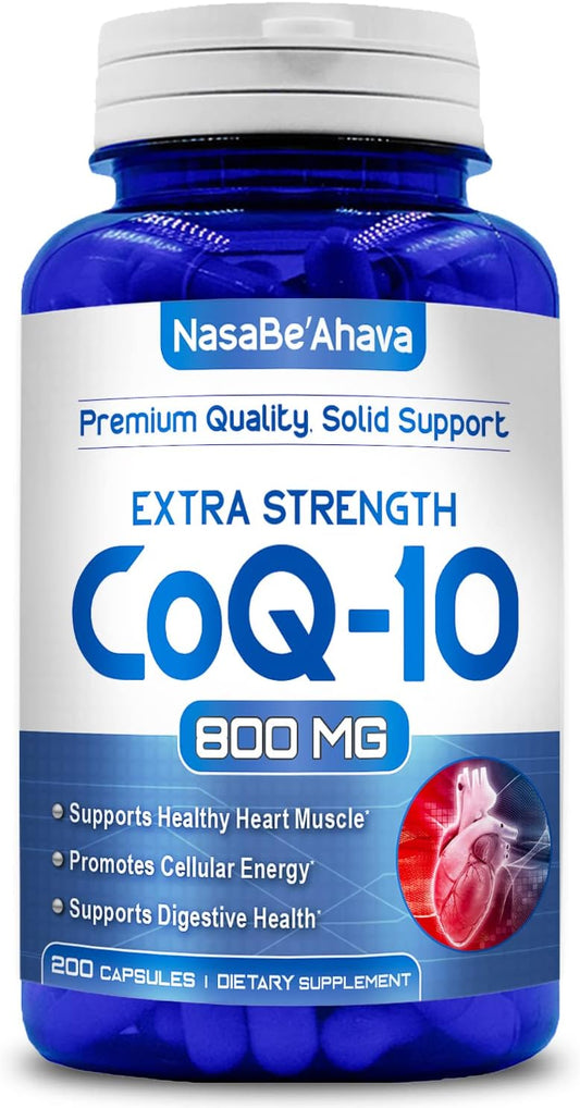 Vegan CoQ10 800mg Capsules for Skin, Heart, and Energy Support | Easy Absorption Ubiquinone Supplement | Made in USA | 100 Servings