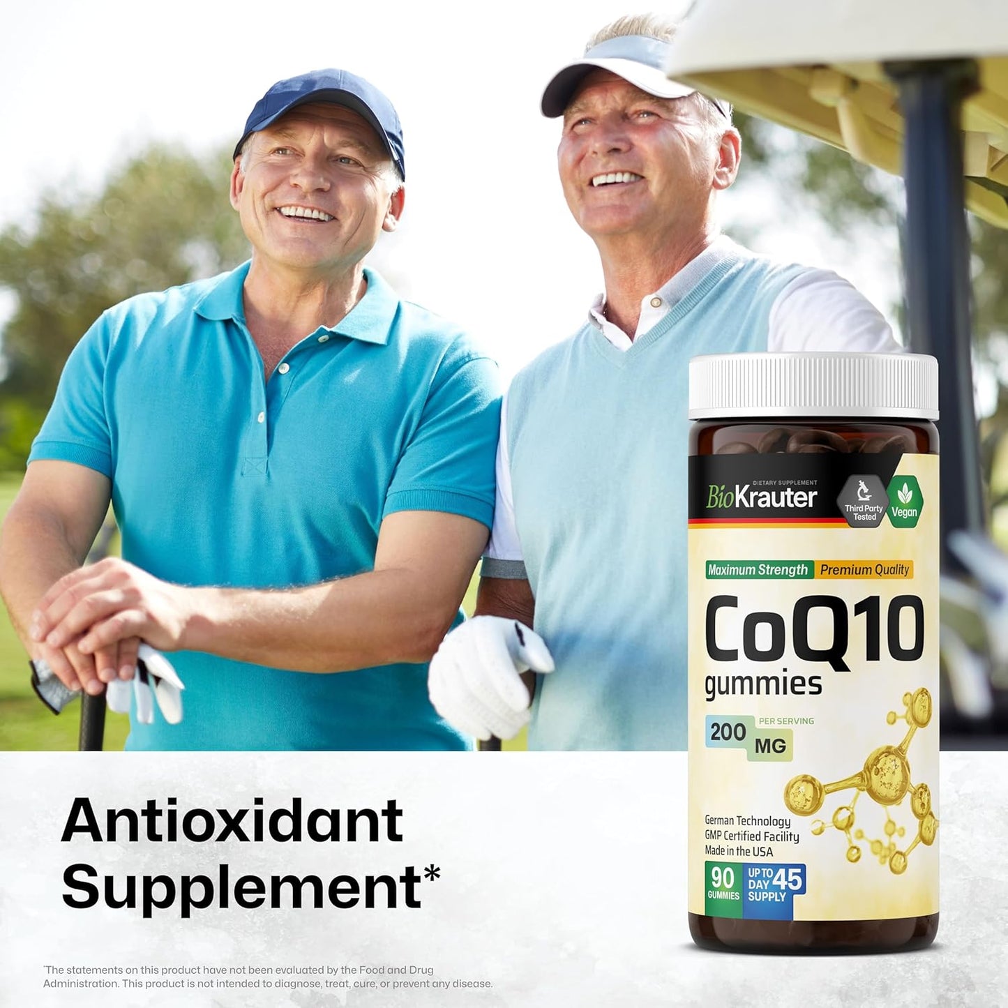 Vegan CoQ10 Gummies with Pectin - 90 Chews - 200mg Coenzyme Q10 Supplement for Adults - Antioxidant Support