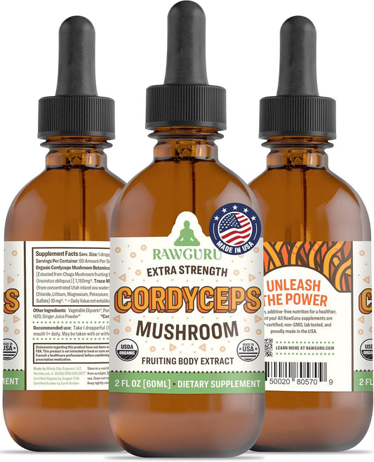 Vegan Cordyceps Mushroom Supplement - Nano-Processed Immunity & Cognitive Booster with Trace Minerals - 60 Servings of Vegan Drops - 60 ml, Pack of 1