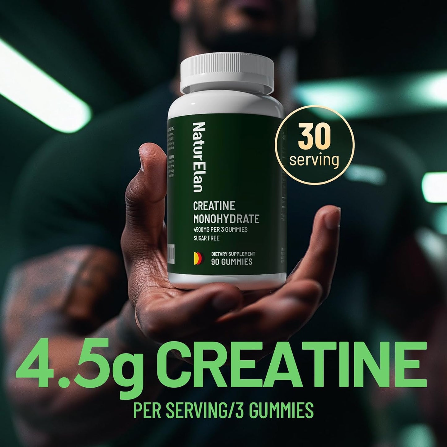 Vegan Creatine Monohydrate Gummies for Muscle Growth & Strength - Berry Flavor, Non-GMO, Gluten-Free, Sugar-Free - 90 Gummies - BoostGo Australia