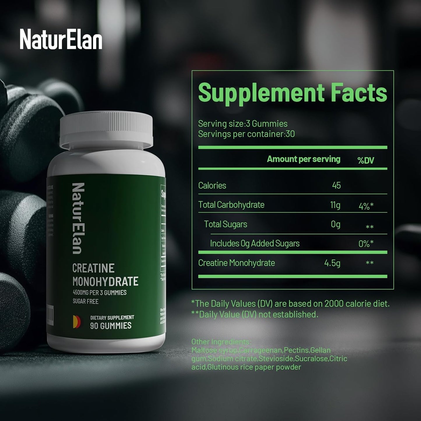 Vegan Creatine Monohydrate Gummies for Muscle Growth & Strength - Berry Flavor, Non-GMO, Gluten-Free, Sugar-Free - 90 Gummies - BoostGo Australia