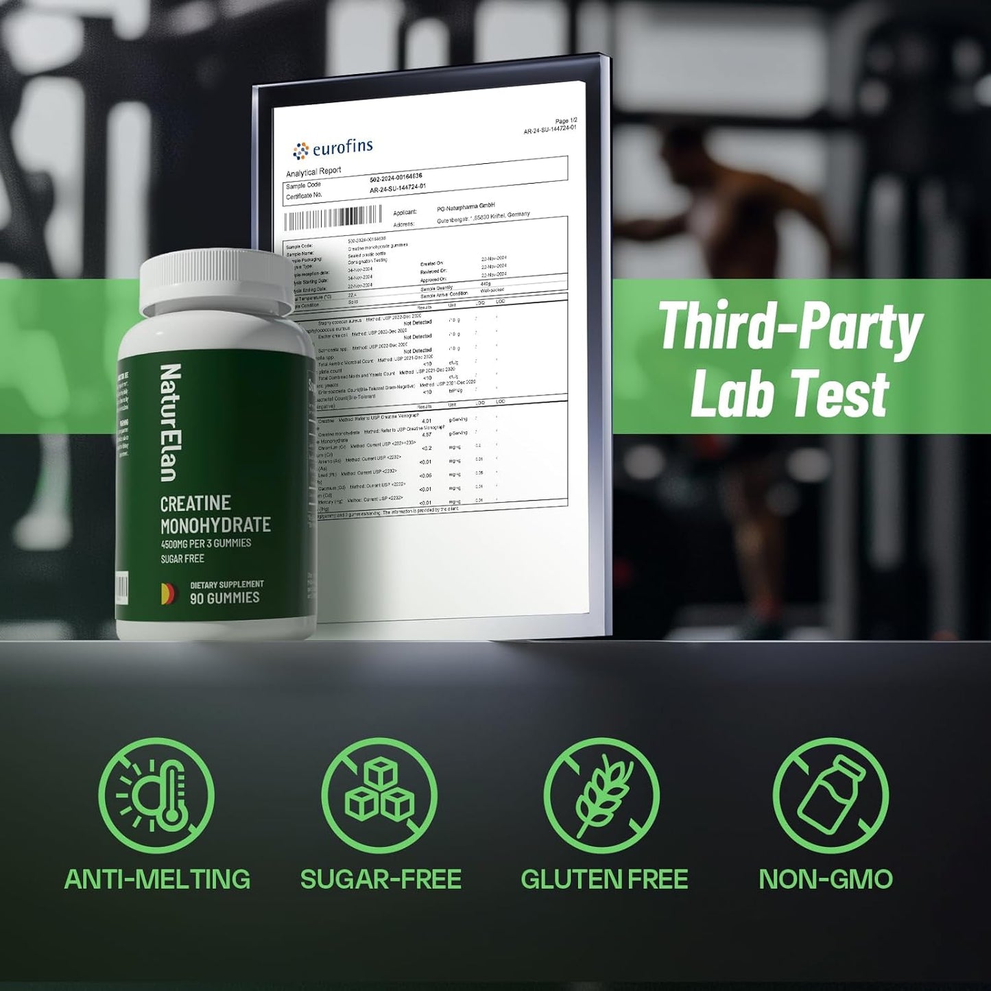 Vegan Creatine Monohydrate Gummies for Muscle Growth & Strength - Berry Flavor, Non-GMO, Gluten-Free, Sugar-Free - 90 Gummies - BoostGo Australia