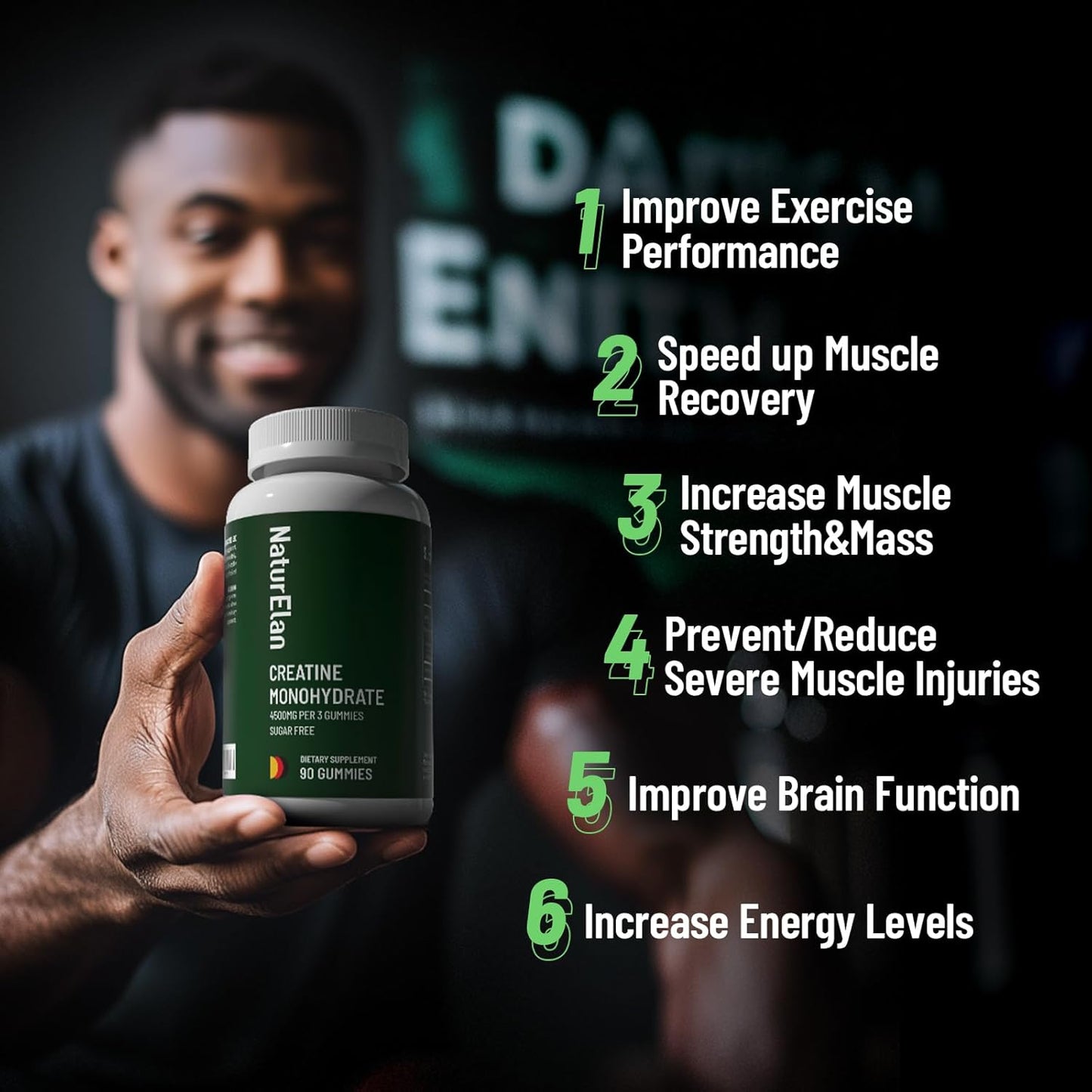Vegan Creatine Monohydrate Gummies for Muscle Growth & Strength - Berry Flavor, Non-GMO, Gluten-Free, Sugar-Free - 90 Gummies - BoostGo Australia