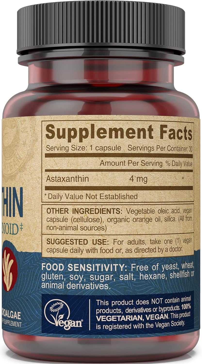 Vegan Deva Nutrition Astaxanthin 4mg Capsules - 30 Count