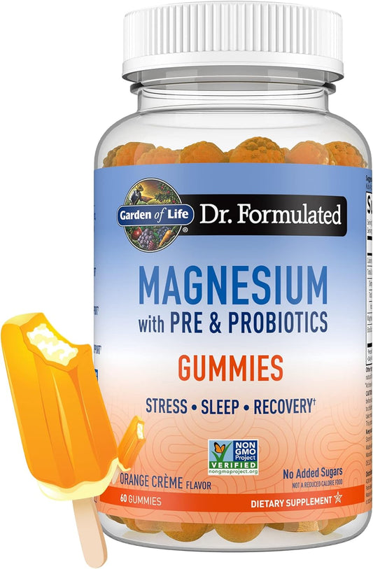 Vegan Dr Formulated Magnesium Citrate Gummies with Probiotics for Stress Relief & Sleep - Gluten Free, Non-GMO - 60 Count