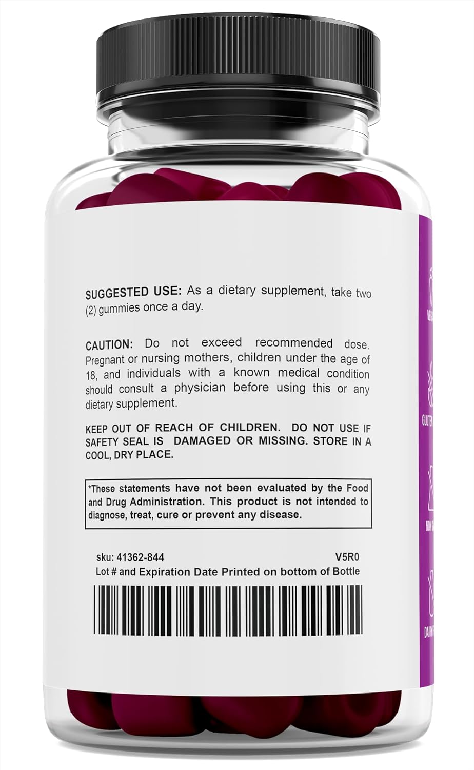 Vegan Elderberry Gummies with Vitamin C and Zinc - Made in USA, Non-GMO, Gluten-Free - 60 Gummies, 197mg Per Serving