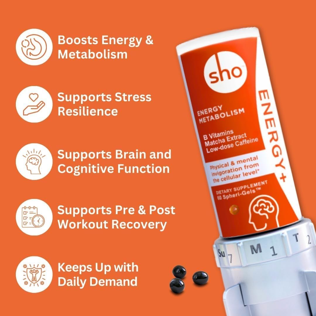 Vegan Energy & Focus Supplement Kit with Matcha Extract, Vitamin B Complex, and Caffeine - 60 Pills for Men & Women