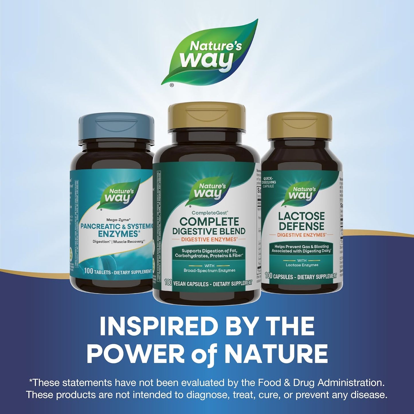 Vegan Enzymes for Digestion Support - 180 Capsules by Nature's Way CompleteGest