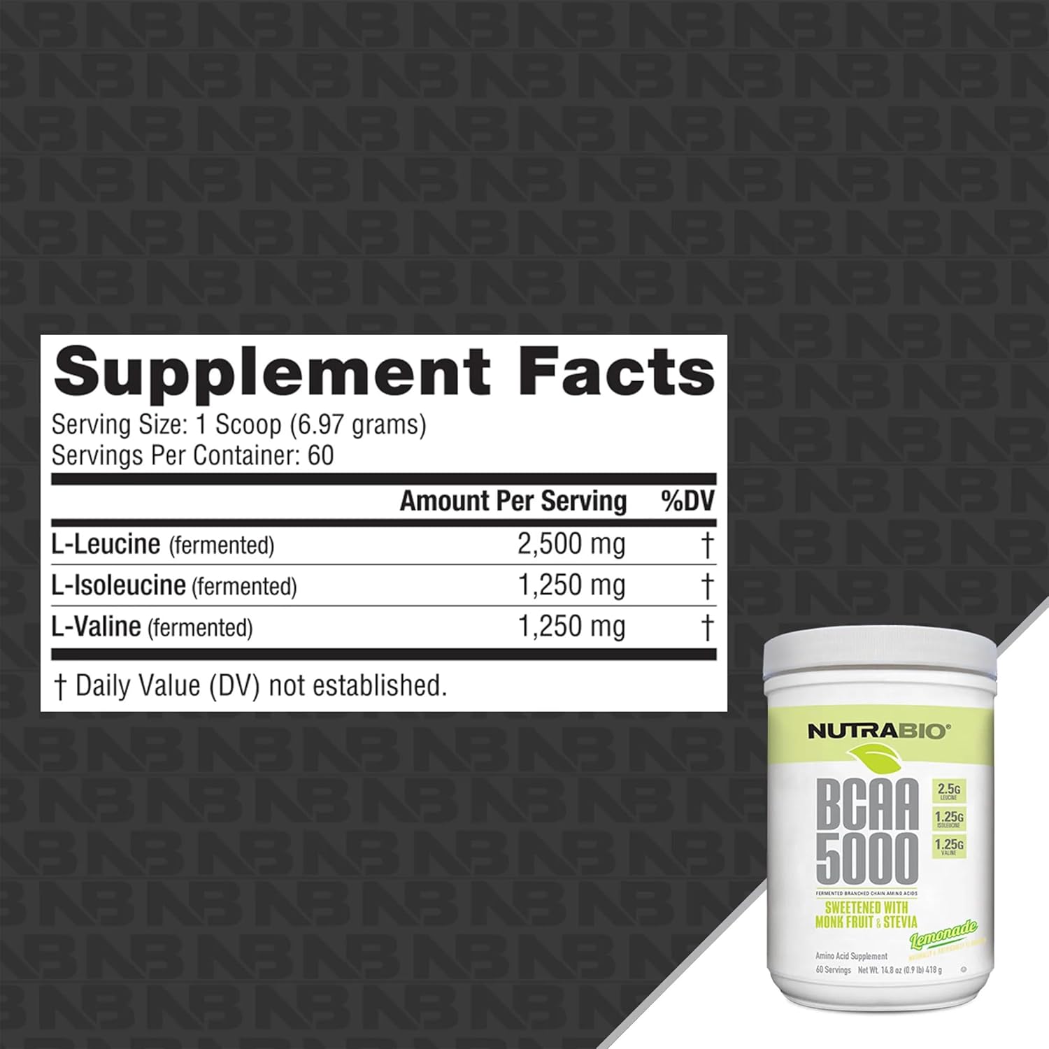 Vegan Fermented BCAA 5000 Powder - Lemonade Flavor, Gluten-Free Muscle Recovery Supplement with Natural Ingredients - 60 Servings