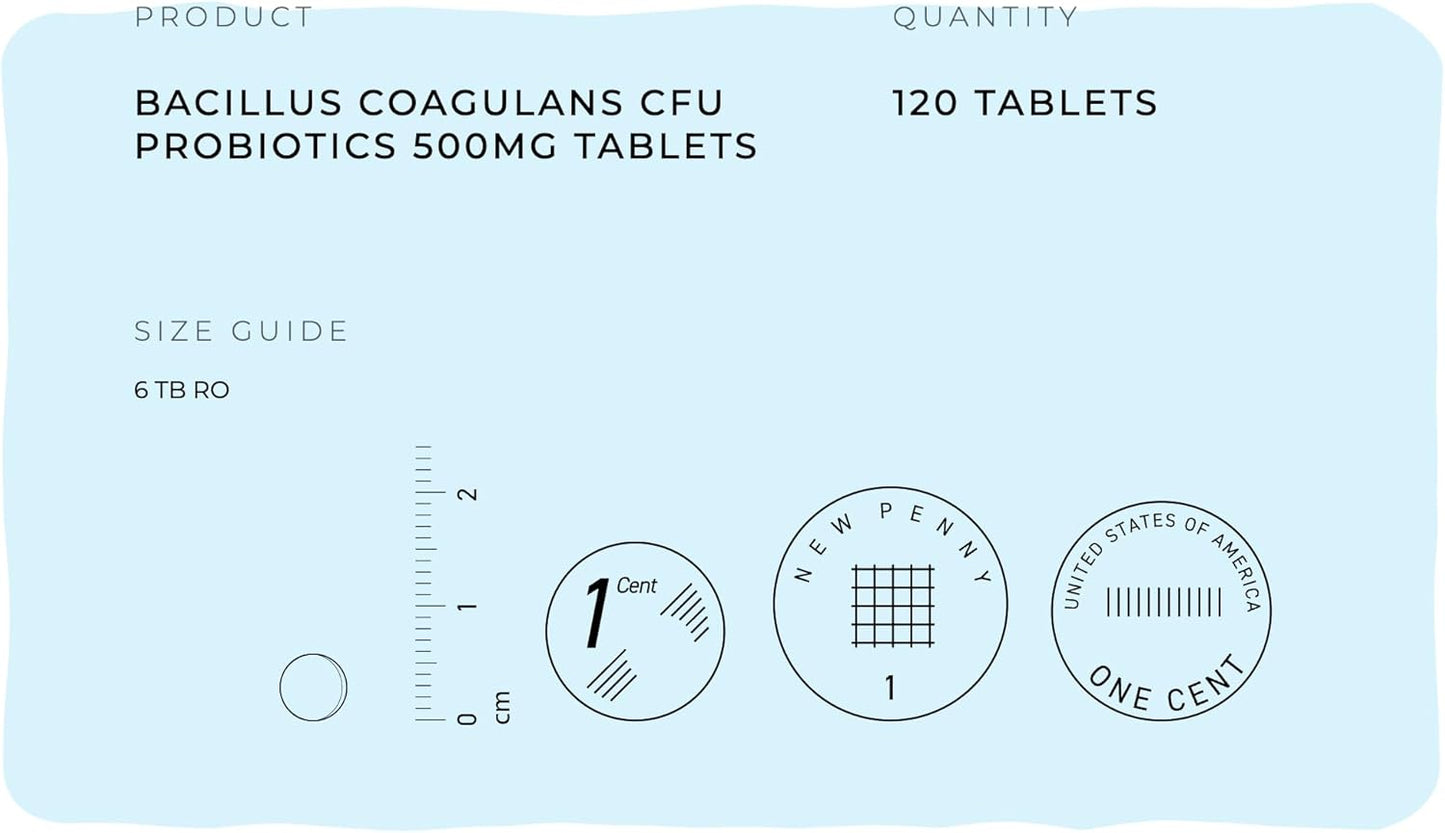Vegan Fitness Health Bacillus Coagulans CFU Tablets 500MG - Resistant Support Supplement (120 Tablets) for Men & Women