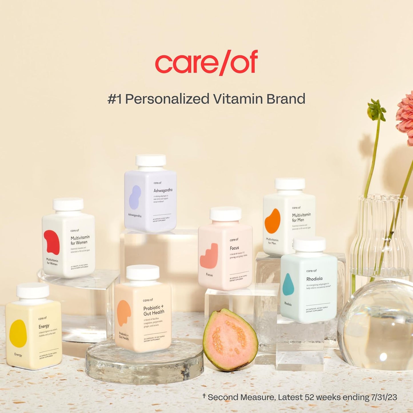 Vegan Focus Vitamins with B12, Ginseng, & Gingko Biloba - Supports Brain Function - Non-GMO - 30 Day Supply