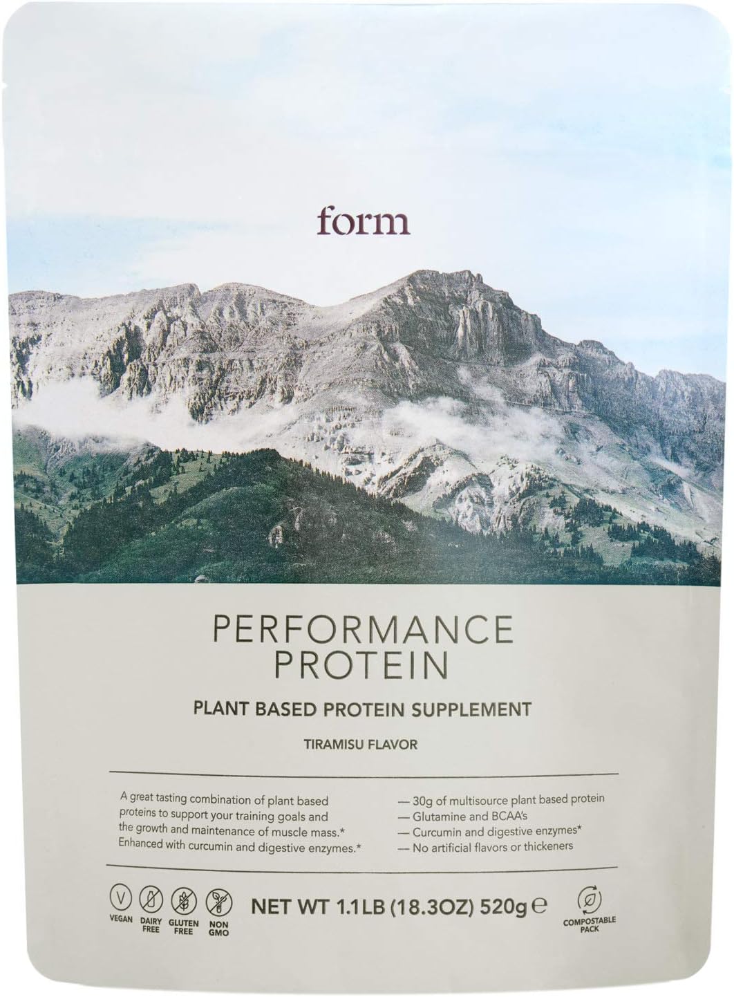 Vegan Form Performance Protein Powder - 30g Plant Based Protein, BCAAs, Digestive Enzymes - Tiramisu Flavor - Ideal for Post Workout Recovery - BoostGo Australia