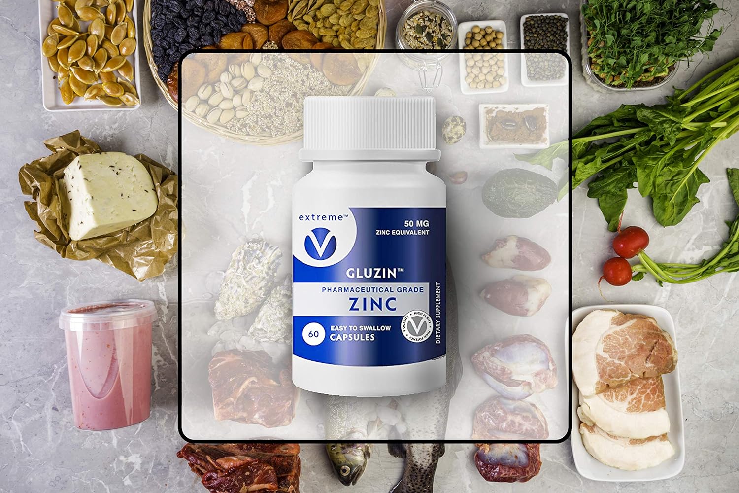 Vegan-Friendly Gluzin 25MG Zinc Capsules for Ultimate Defense - Pharmaceutical Grade (120 Vegetarian Caps)