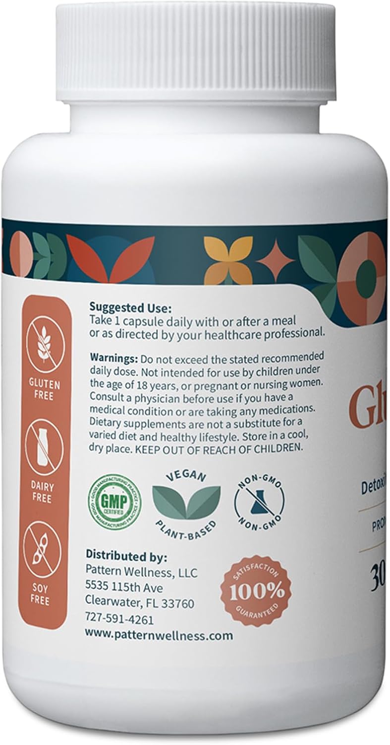 Vegan Glutathione Supplement with Vitamin C for Cell, Antioxidant, and Immune Health Support - 30 Capsules