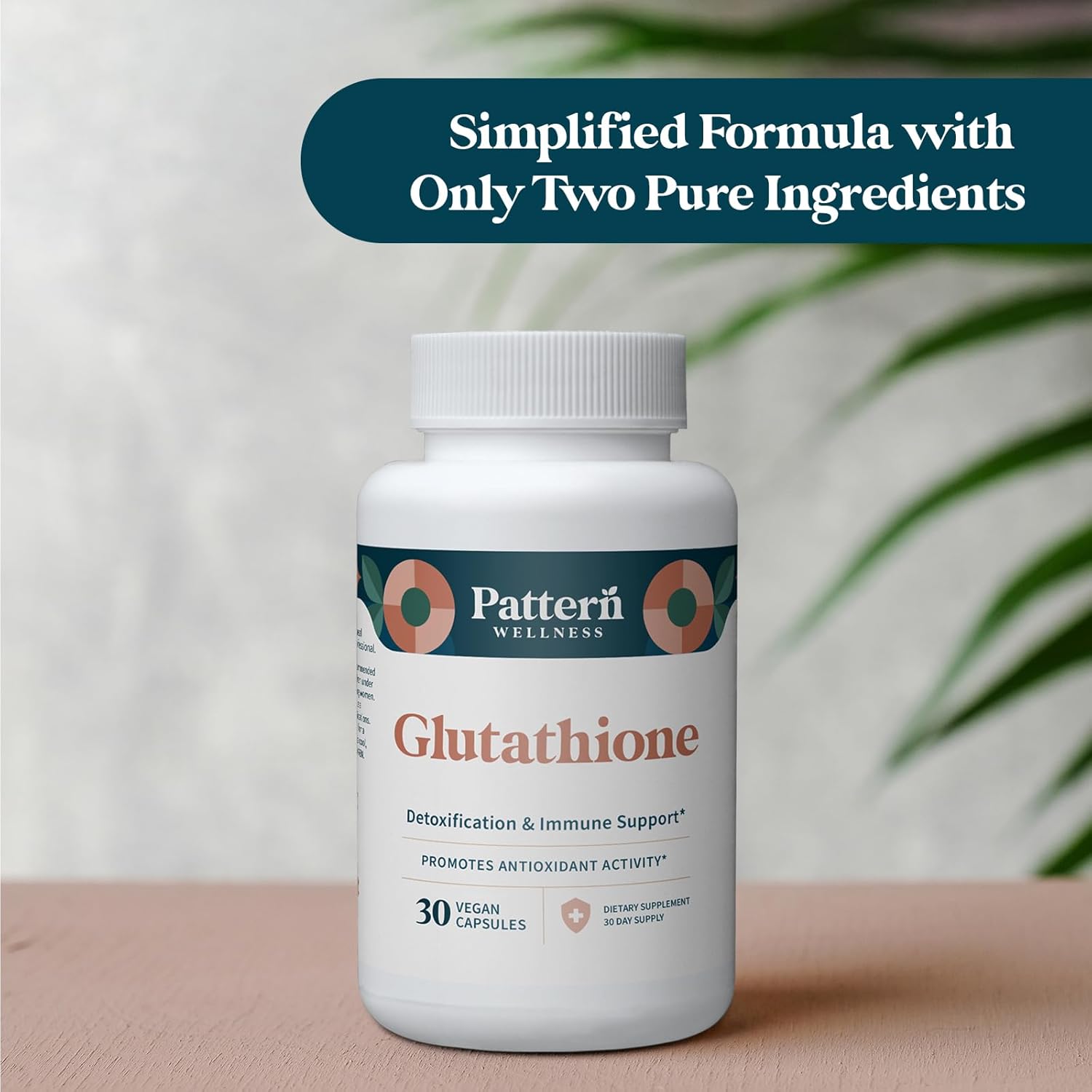 Vegan Glutathione Supplement with Vitamin C for Cell, Antioxidant, and Immune Health Support - 30 Capsules