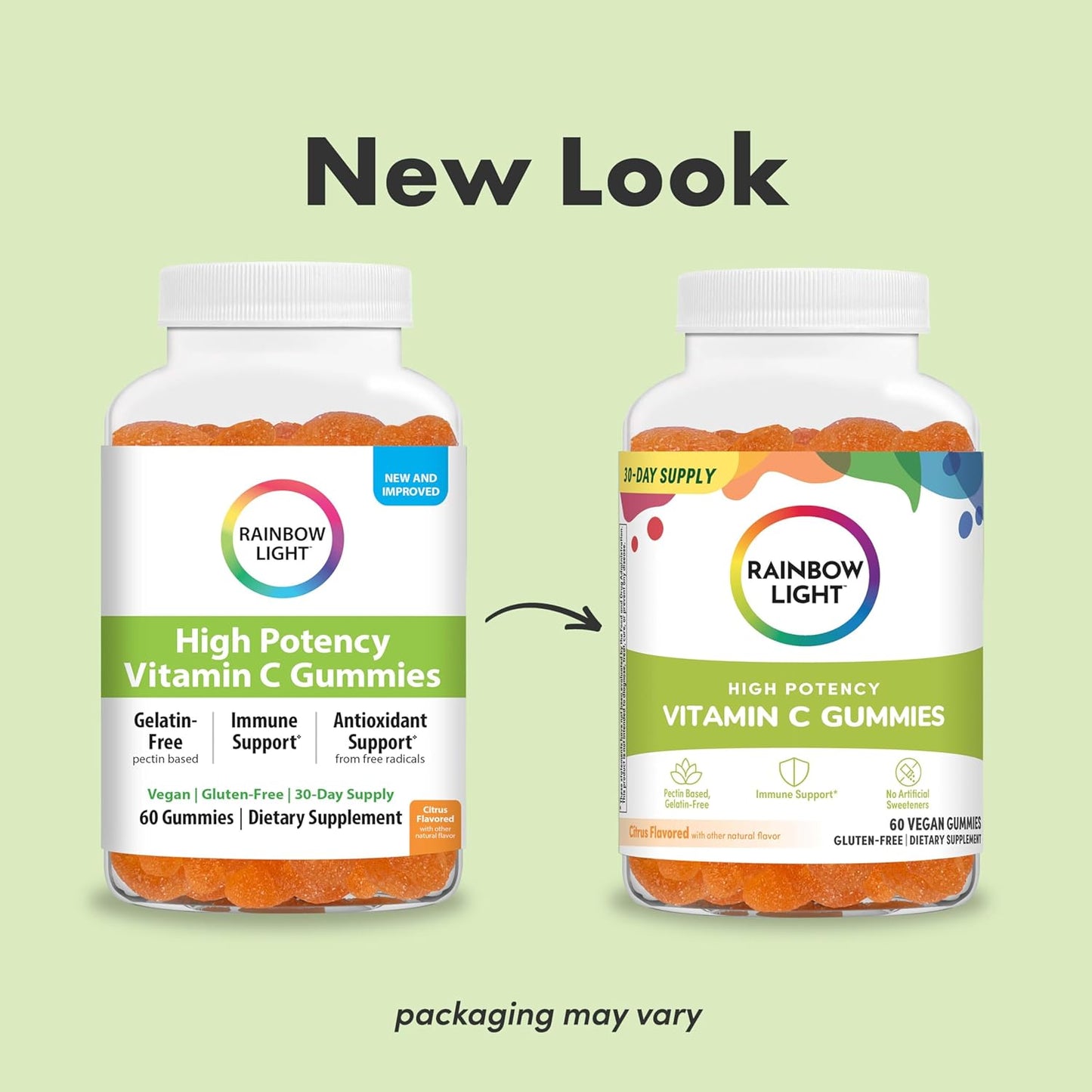 Vegan Gluten-Free High-Potency Vitamin C Gummies with Antioxidant & Immune Support - 60 Count