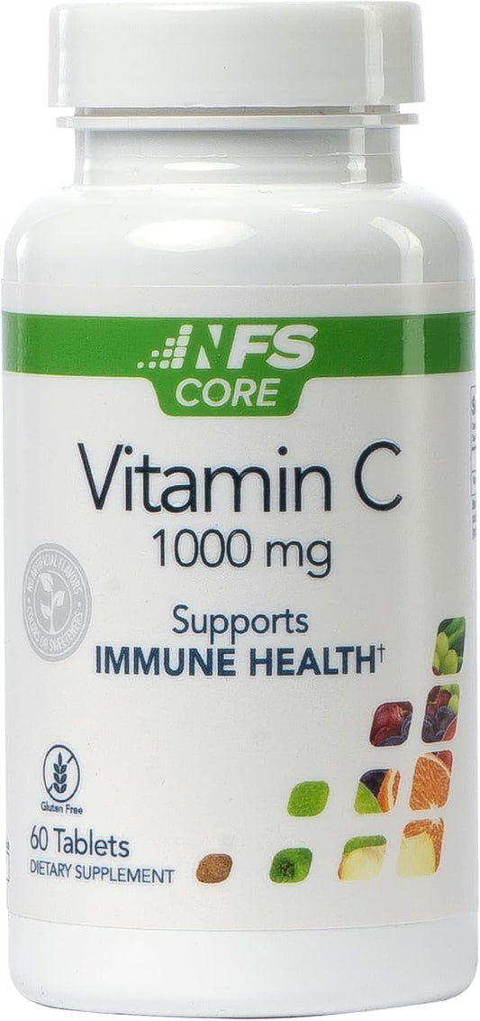 Vegan Gluten-Free NF Sports Vitamin C 1000mg for Immune System Support, Collagen Formation, Iron Absorption, 60 Capsules - BoostGo Australia
