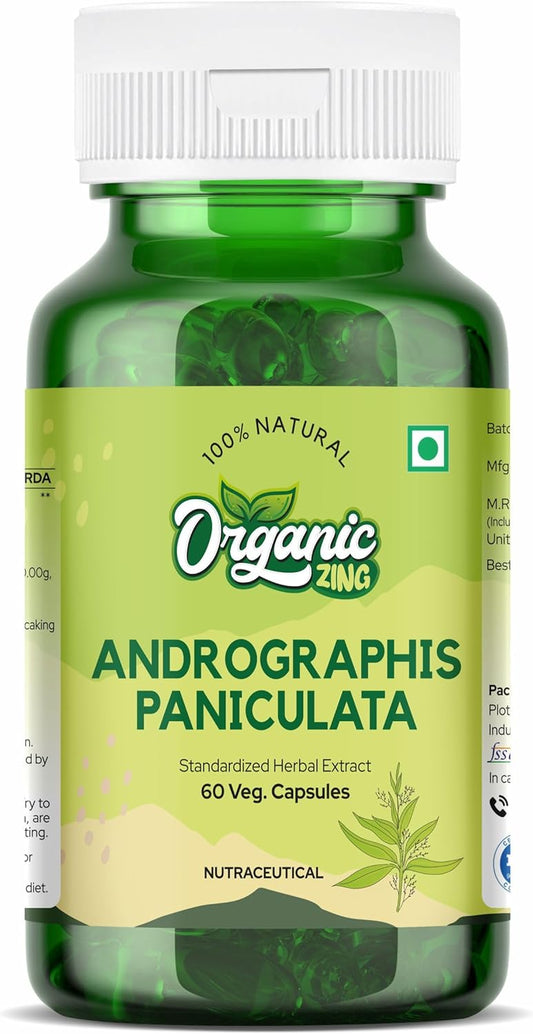 Vegan & Gluten-Free Organic Zing Andrographolide Capsules - 60 Capsules, 400mg
