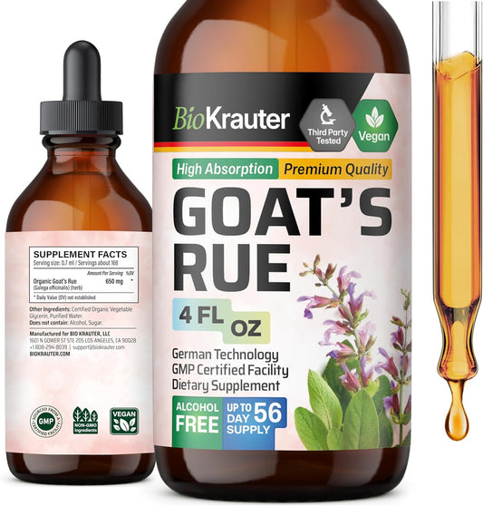 Vegan Goats Rue Lactation Tincture Drops - Alcohol & Sugar Free - 4 Fl.Oz.