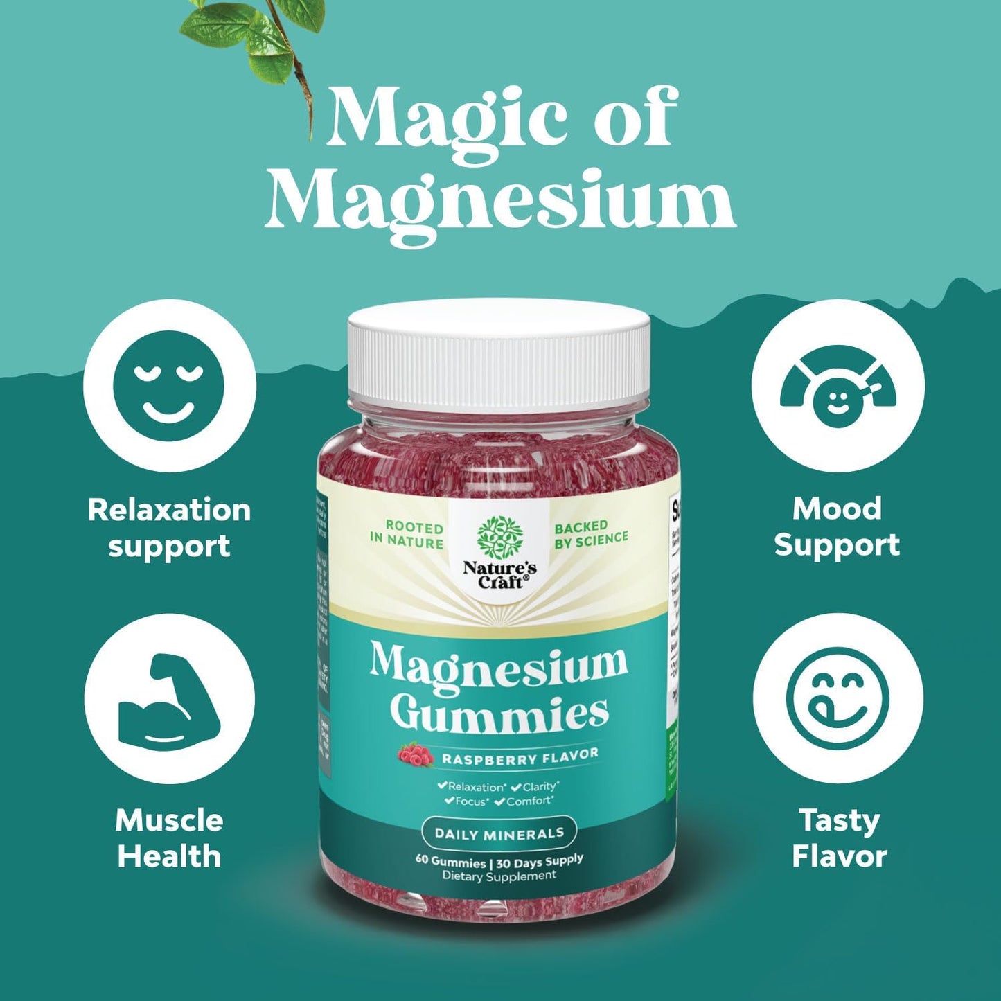 Vegan Gummy Bundle: Magnesium Citrate & Calcium Gummies for Women - Non GMO Vitamin D Supplement for Bone & Immune Support
