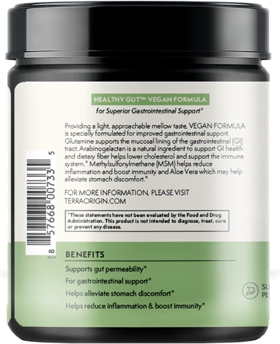 Vegan Gut Support Formula with L-Glutamine for Digestive Health and Immunity Boost