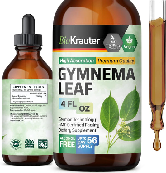 Vegan Gymnema Sylvestre Extract Drops - Alcohol & Sugar Free - Gymnema Leaf Extract 4 Fl.Oz.
