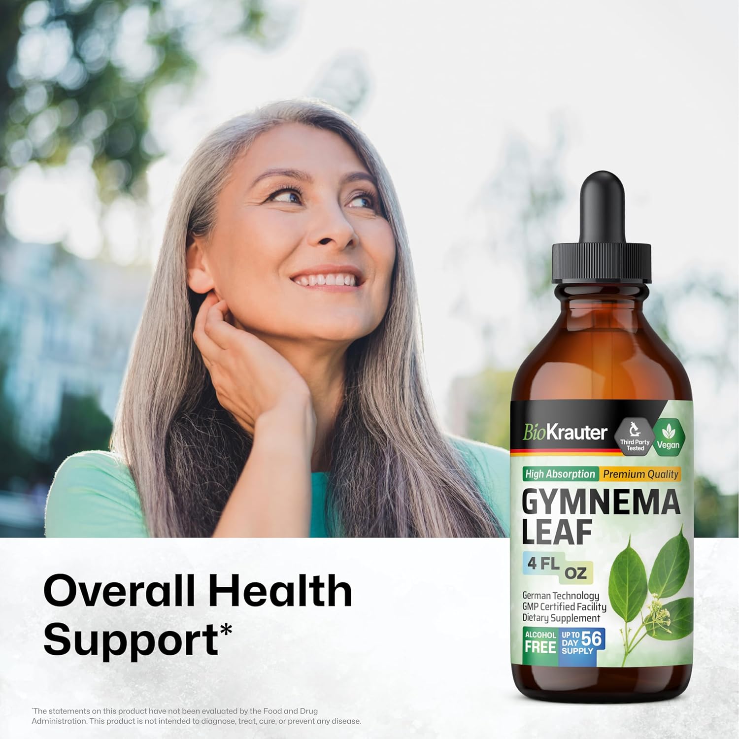 Vegan Gymnema Sylvestre Extract Drops - Alcohol & Sugar Free - Gymnema Leaf Extract 4 Fl.Oz.