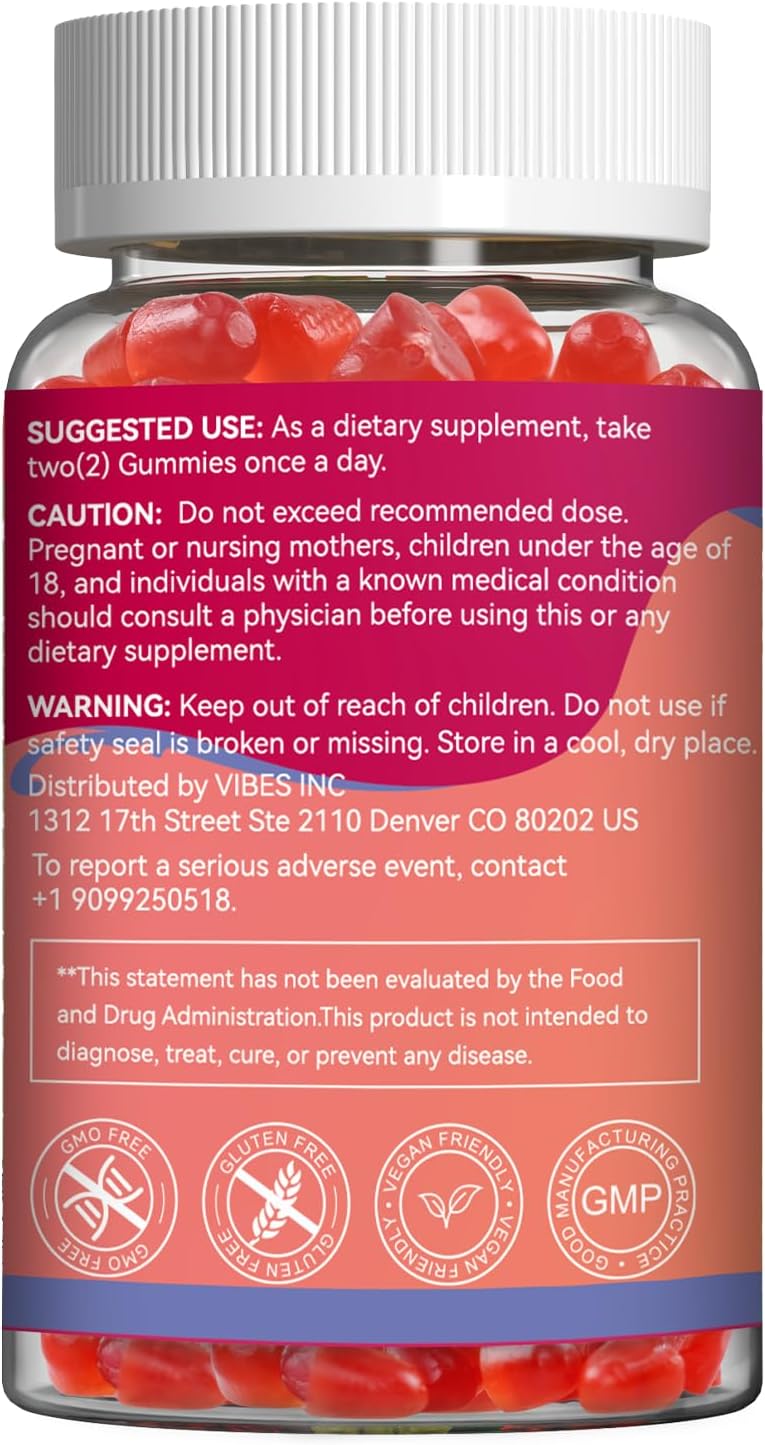 Vegan Hair Growth Gummies with Biotin 10000 mcg for Women & Men - Hair Skin Nails Vitamins with Folic Acid, Vitamin A, B, C, E & D - 60 Gummies