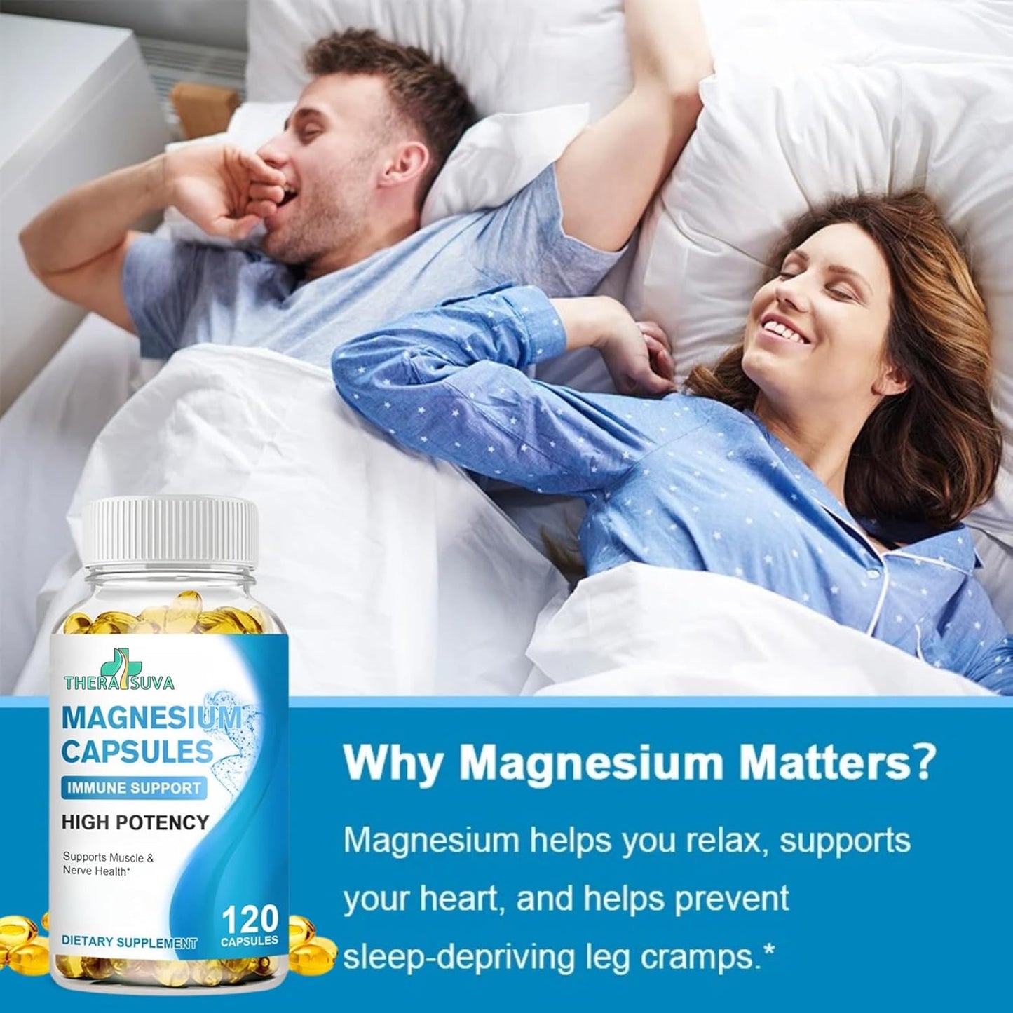 Vegan High Absorption Magnesium with Vitamin D & B6 - 120 Softgel Capsules, Natural Bone & Nerve Health
