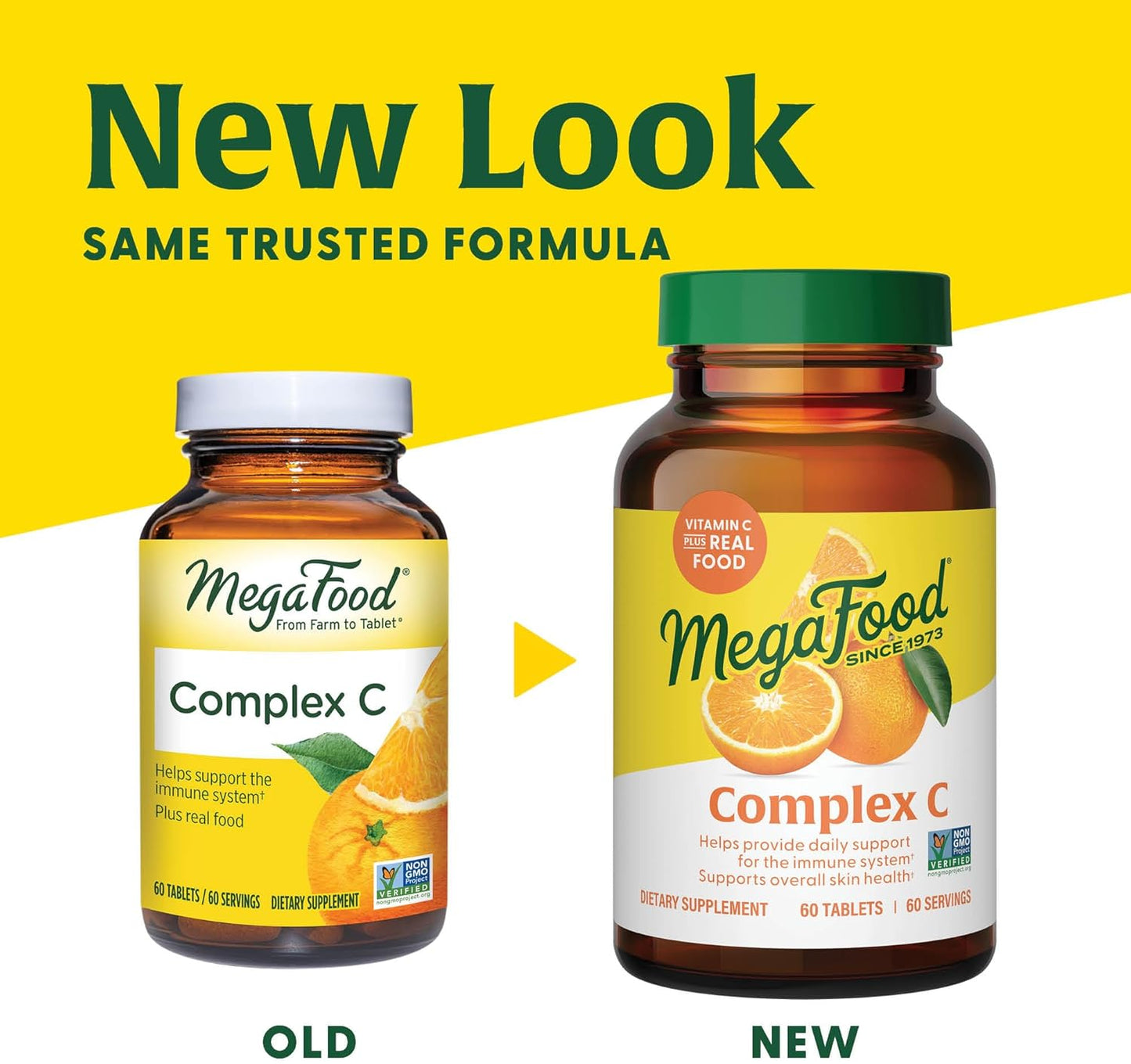 Vegan Immune Support Supplement with MegaFood Complex C - Vitamin C 250mg, Real Food Ingredients, Gluten-Free, Kosher - 30 Tablets